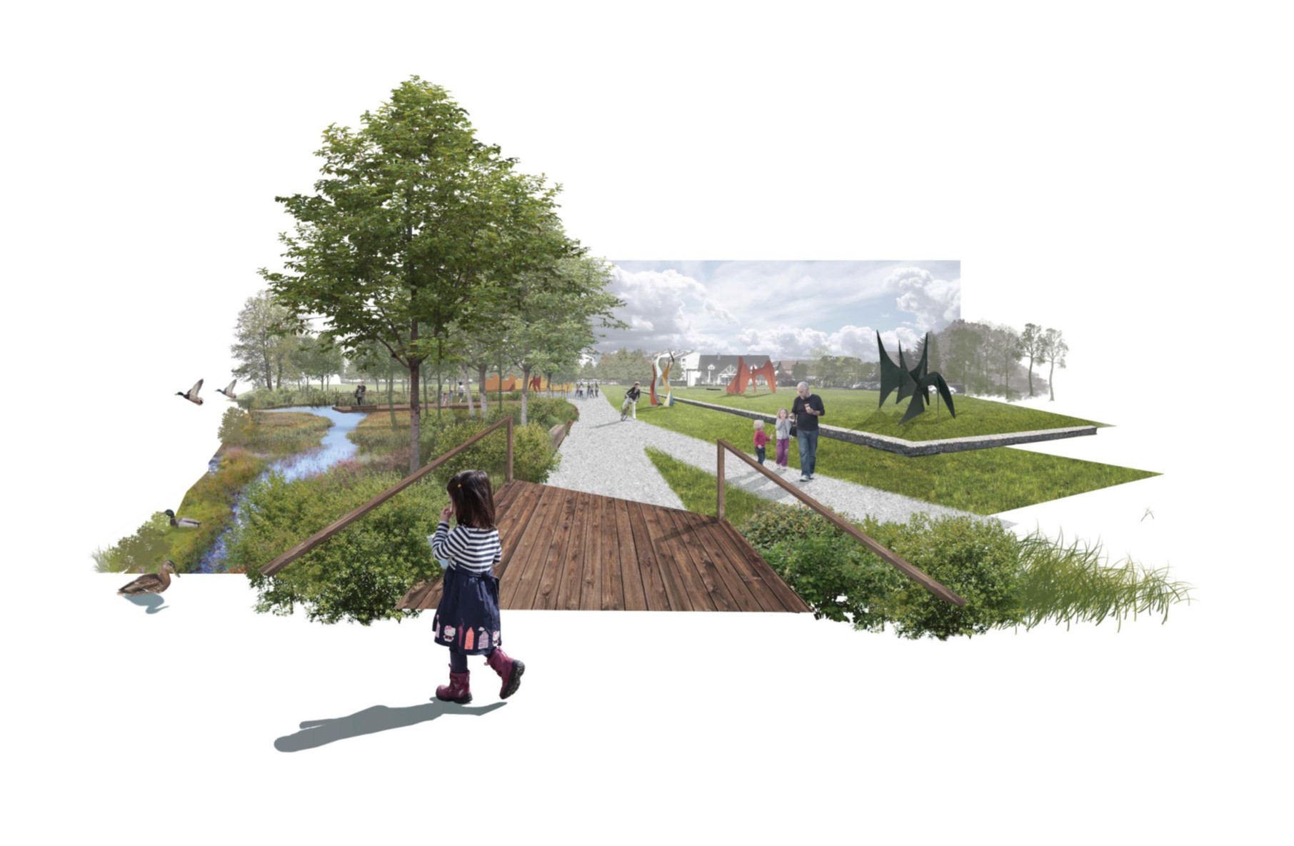 Render Park ob Pekrskem potoku; Avtor renderjev: Bruto, krajinska arhitektura d.o.o.