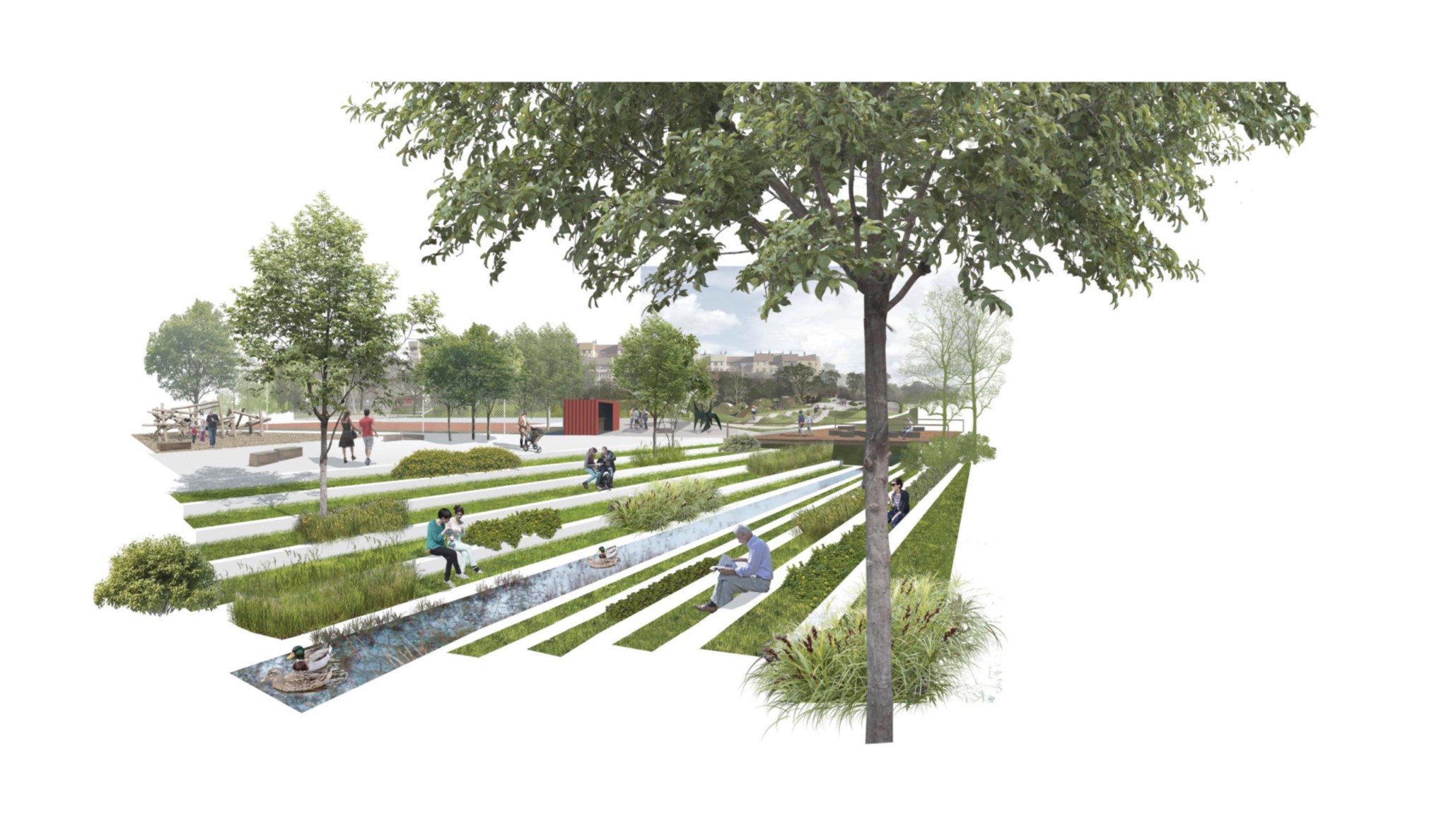 Render Park ob Pekrskem potoku; Avtor renderjev: Bruto, krajinska arhitektura d.o.o.