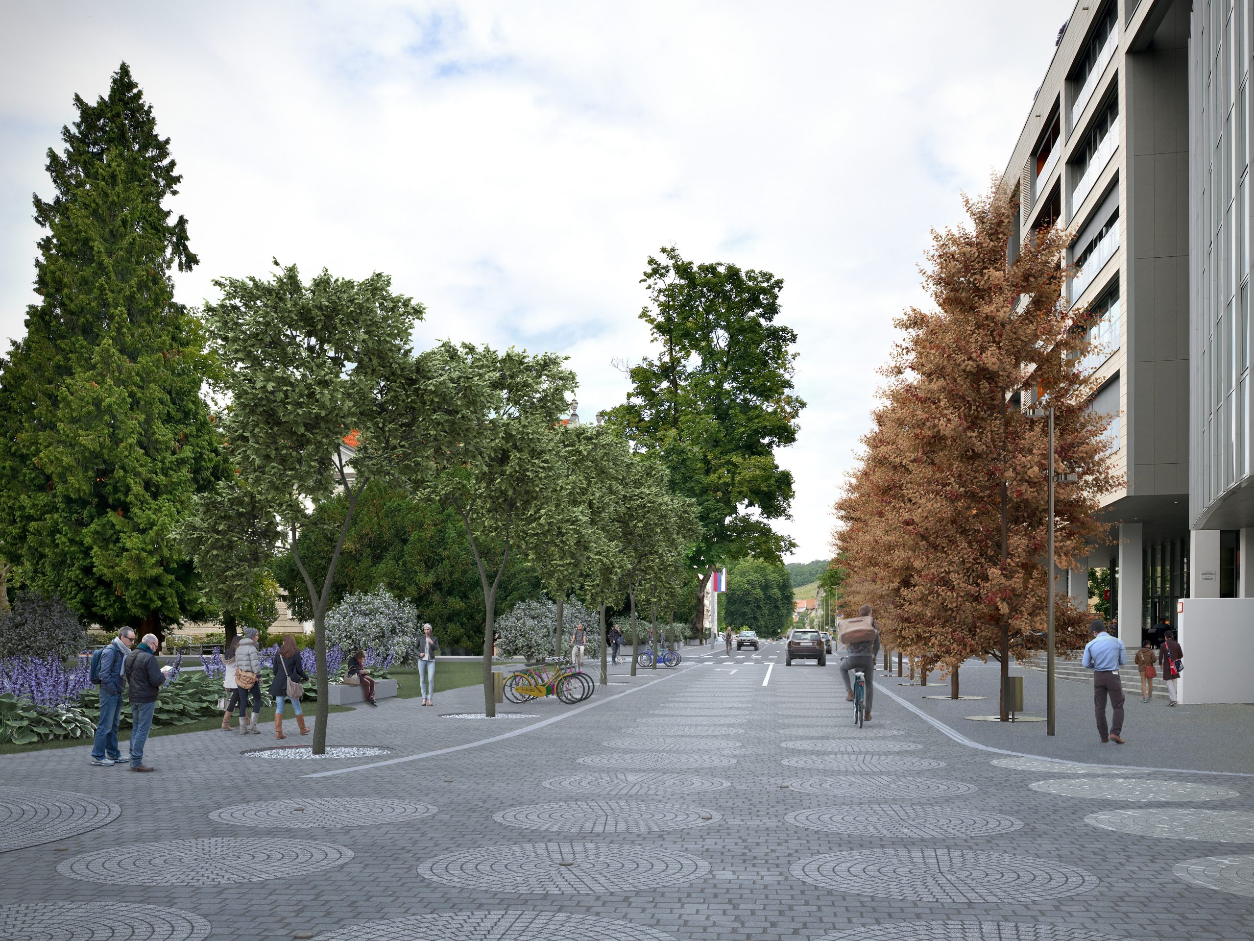 Vizualna zasnova prenove Gregorčičeve ulice s Trgom generala Maistra